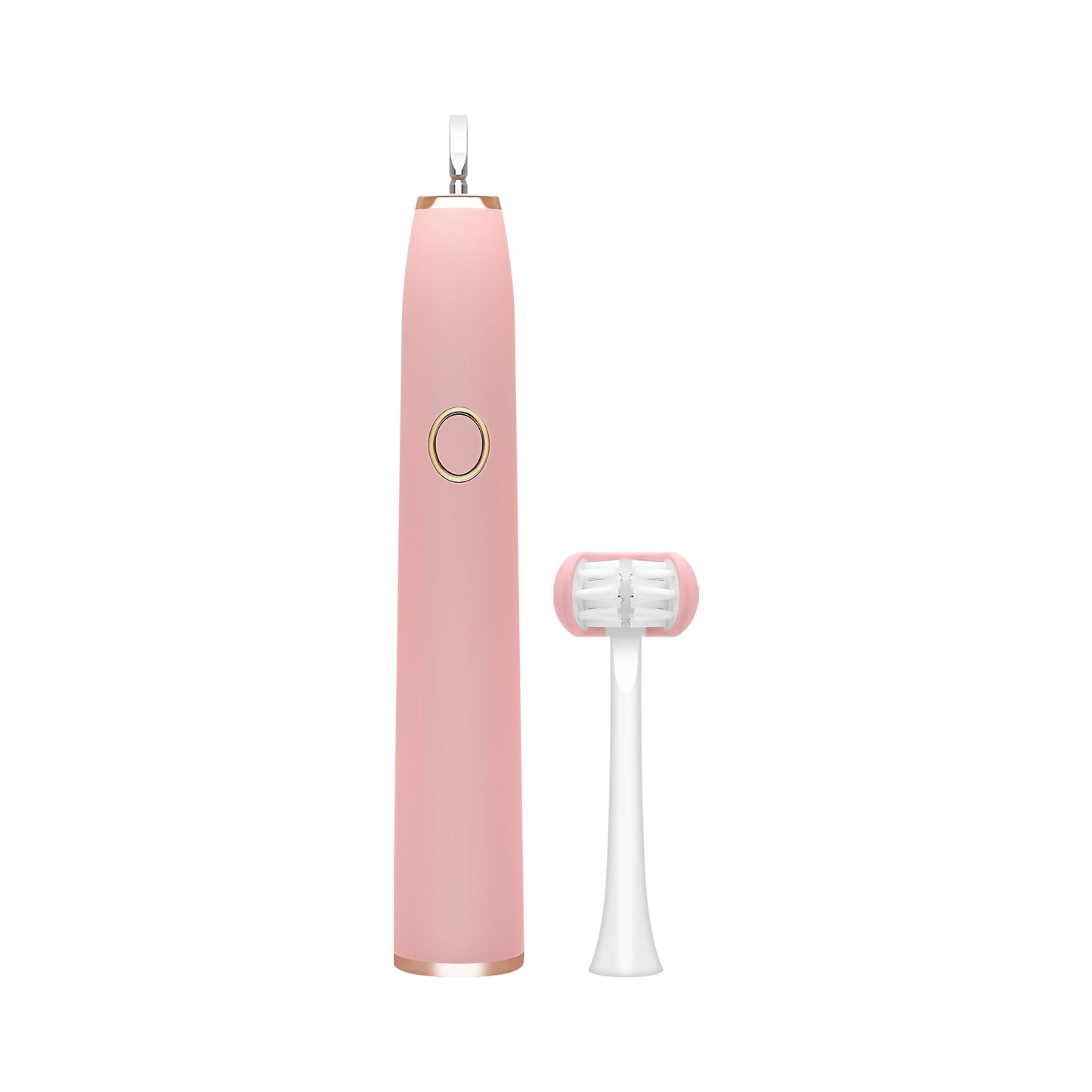 3 Sided Electric Toothbrush, One Charge for 100 Days, with 2 Brush Heads for Adults and Kids, Wireless Fast Charge, 5 Modes with 2 Minutes Built in Smart Timer